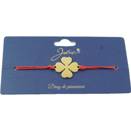 ✨TOATE PRODUSELE✨ - Bratara Aurie Inox Trifoi cu Patru Foi