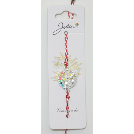 ✨TOATE PRODUSELE✨ - Bratara cu Snur Alb- Rosu Luna si Stele