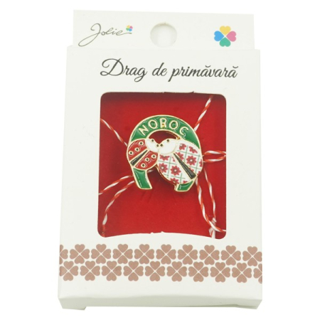 ✨TOATE PRODUSELE✨ - Brosa Mica in Cutie Jolie model Doua Buburuze in Potcoava (Noroc)