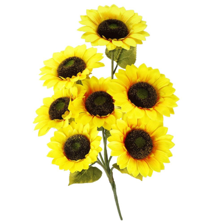 Buchet de flori artificiale din poliester, 2 fire de floarea soarelui, 57cm [3]