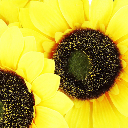 Buchet de flori artificiale din poliester, 2 fire de floarea soarelui, 57cm [13]