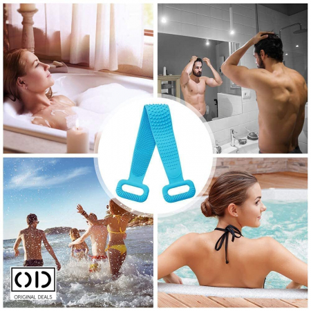 Burete de baie  Perie de baie pentru spalat pe corp Burete pentru spalat pe corp Burete pentru spalat pe spate Burete din silicon Perie pentru spalat pe spate Perie silicon pentru spalat pe spate [4]