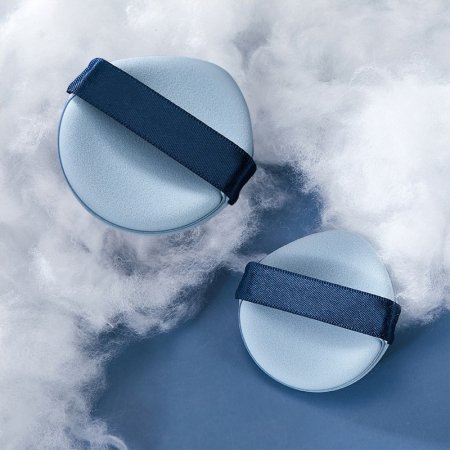 Burete de Machiaj Triunghi , Reutilizabili, Utilizare Umeda sau Uscata, 5.5 x 5.5 x 0.9 cm, Powder Puff, Albastru [3]