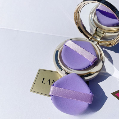 Burete de Machiaj Triunghi , Reutilizabili, Utilizare Umeda sau Uscata, 5.5 x 5.5 x 0.9 cm, Powder Puff, Mov [4]