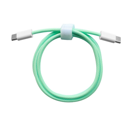 ✨TOATE PRODUSELE✨ - Cablu de Date Universal, , Incarcare Rapida, Type-C to Type-C Compatibil cu Telefon sau Tableta, Cablu de Incarcare Impletit din Nailon, 1 m, Verde