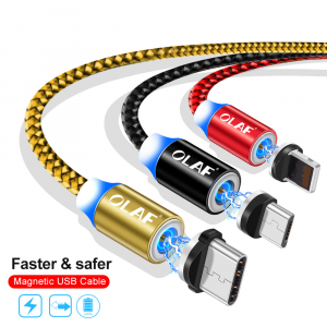 Cablu Incarcare USB Textil Fast Charge AURIU cu Mufa USB-C Magnetica 360°