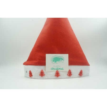 Caciulita de Mos Craciun,, cu braduti si led, rosie, marime universala, poliester [1]