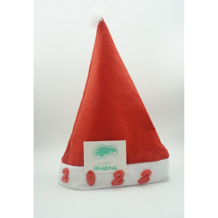 Caciulita de Mos Craciun,, cu inscriptie 2022 ,led si muzica, rosie, marime universala, poliester [5]