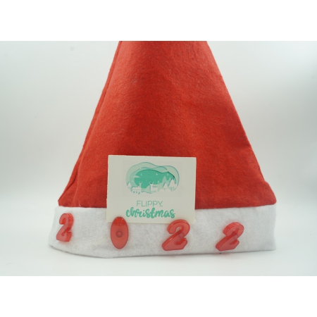 Caciulita de Mos Craciun,, cu inscriptie 2022 ,led si muzica, rosie, marime universala, poliester [1]