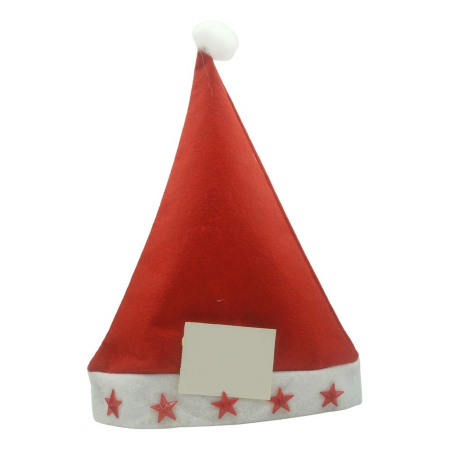 ✨TOATE PRODUSELE✨ - Caciulita de Mos Craciun,, cu stele ,led si muzica, rosie, marime universala, poliester