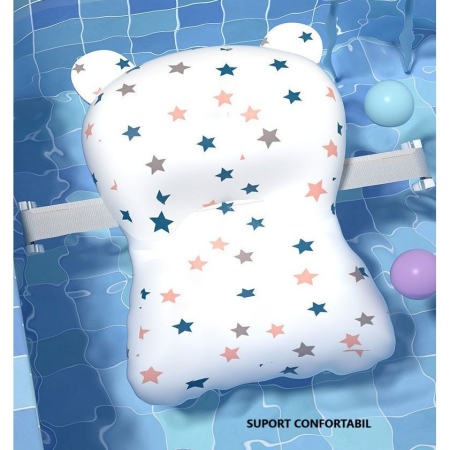 Cada de Baie, , pentru Copii 0 luni - 6 Ani, cu Termometru, Pliabila, Perna Suport Inclusa, din Plastic, 81.5 x 49 x 21.5 cm, Mov [4]