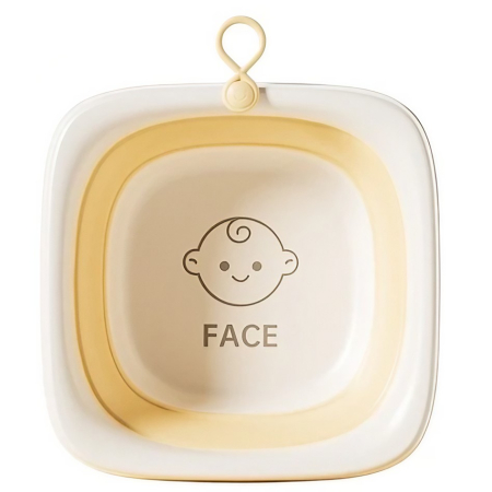 Articole pentru baie - Cada Pliabila pentru Baie pentru Copii, , Cadita pentru Bebelusi, Model Patrat pentru Fata, Galben, 32x27.5x3.7 cm, 4 L