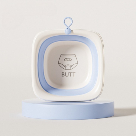 Cada Pliabila pentru Baie pentru Copii, , Cadita pentru Bebelusi, Model Patrat pentru Fundulet, Albastru, 32x27.5x3.7 cm, 4 L [1]