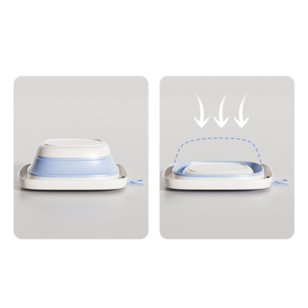 Cada Pliabila pentru Baie pentru Copii, , Cadita pentru Bebelusi, Model Patrat pentru Fundulet, Albastru, 32x27.5x3.7 cm, 4 L [3]