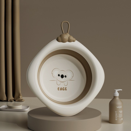 Cada Pliabila pentru Baie pentru Copii, , Cadita pentru Bebelusi, Model Romb pentru Fata Koala, Maro, 30x30x3.5 cm, 4L [5]