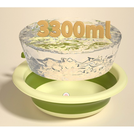 Cada Pliabila pentru Baie pentru Copii, , Cadita pentru Bebelusi, Model Rotund cu Iepuras, Verde, 30x31x3.5 cm, 3.3 L [7]