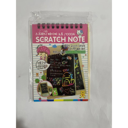 Caiet cu fise razuibile , DIY Magic Scratch, 12 File, Curcubeu, Creion din Lemn, Cartonase negre, 14.5 x 10 cm, roz [10]