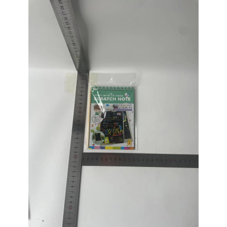 Caiet cu fise razuibile , DIY Magic Scratch, 12 File, Curcubeu, Creion din Lemn, Cartonase negre, A5, Multicolor [6]