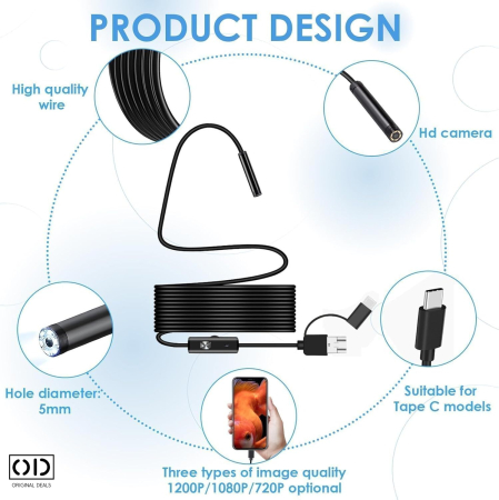  Camera Endoscop Android Full HD Inspectie Auto si Instalatii Original Deals  [3]