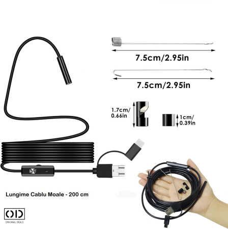 Camera Endoscop Android Full HD Inspectie Auto si Instalatii Original Deals  [12]