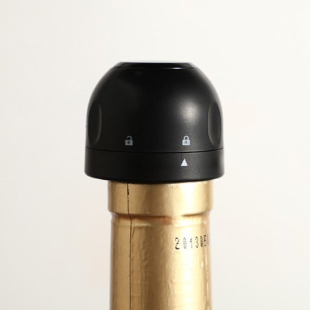 Capac de Etansare a Sticlei de Sampanie, , Rotativ, On-Off, Silicon, Reutilizabil, Usor de Depozitat si Folosit, 3.9 x 3.9 x 3.3 cm, Negru [3]