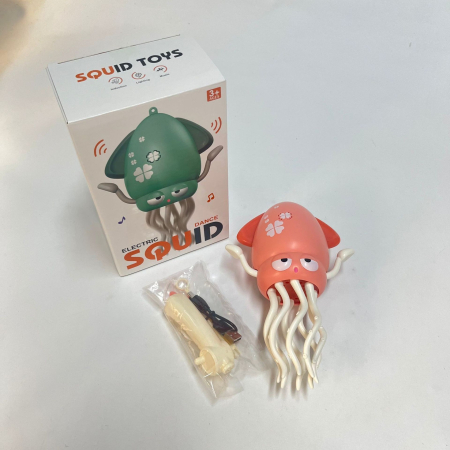 Caracatita Dansatoare, , +3 Ani, 3 Moduri, din ABS, Incarcare USB, cu Undita Inclusa, 12.6 x 7.6 x 20.7 cm, Roz [4]