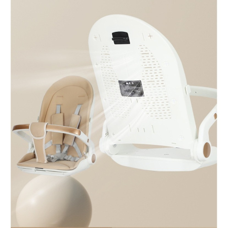 Carucior Sport 3in1, 6-36 Luni, Reversibil, Pliabil, Tavita pentru Masa, Pozitie de Somn, Centura de Siguranta, Roti 360, Suport Pahar, Copertina pentru Soare, 32x63x95cm, Alb, Model Ursulet [2]