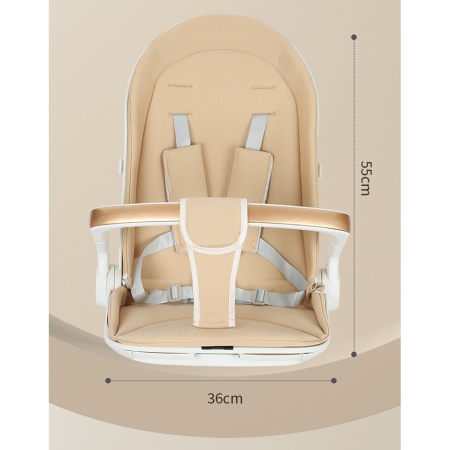 Carucior Sport 3in1, 6-36 Luni, Reversibil, Pliabil, Tavita pentru Masa, Pozitie de Somn, Centura de Siguranta, Roti 360, Suport Pahar, Copertina pentru Soare, 32x63x95cm, Alb, Model Ursulet [1]