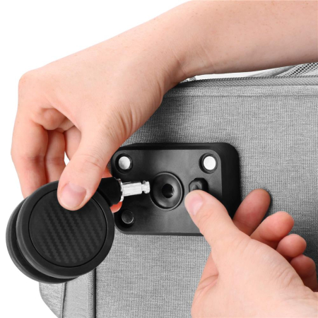 Carucior tip troller pentru transport animale, dublu cu 2 compartimente separate, maxim 22 kg, 55x34x26 cm, gri [10]