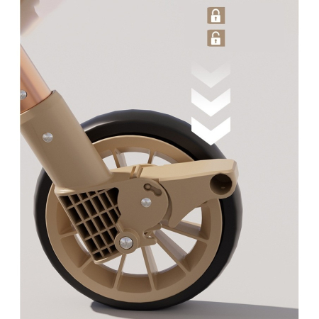 Carut Pliabil, , Usor, Compatibil cu Avionul, de Plimbat/Dormit, Parasolar, Cutie Depozitare, Tabla de Masa, 93 x 70 x 40 cm, Bej [6]