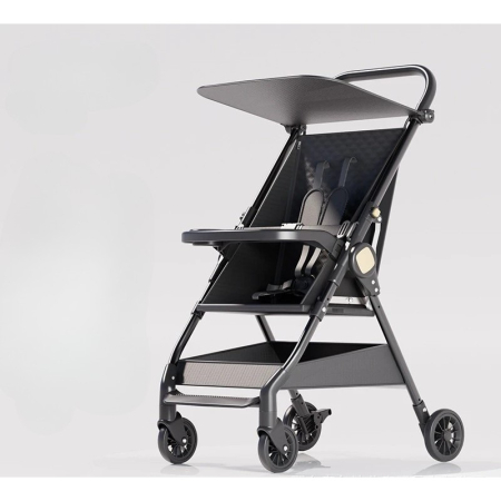 Carut Pliabil, , Usor, Compatibil cu Avionul, de Plimbat/Dormit, Parasolar, Cutie Depozitare, Tabla de Masa, 93 x 70 x 40 cm, Negru [3]