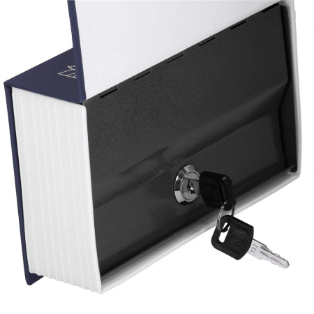 Caseta de valori, cutie metalica cu cheie, portabila, tip carte, Dictionar, albastru, 18x11.5x5.5 cm [10]