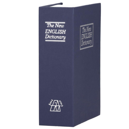 Caseta de valori, cutie metalica cu cheie, portabila, tip carte, Dictionar, albastru, 26x20.5x6.5 cm [10]