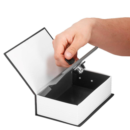 Caseta de valori, cutie metalica cu cheie, portabila, tip carte, Dictionar, negru, 24x15.5x5.5 cm [7]