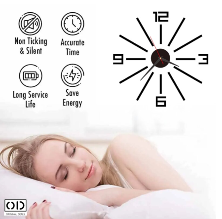 Ceasuri Decorative, Cadouri si Accesorii - ceas perete 3d, ceas autoadeziv perete, ceas decorativ modern, ceas silentios fara ticait, ceas negru cu cifre Romane sau Arabe (3-6-9-12), ceas de perete design modern, ceas quartz perete,