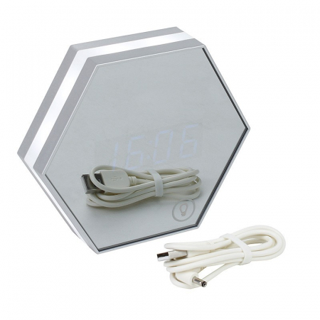 Ceas Digital cu Oglinda, Alarma, Termometru, Lumina de Veghe si Touch Screen [5]