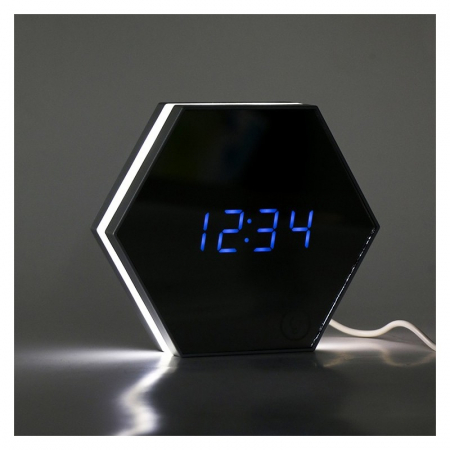 Ceas Digital cu Oglinda, Alarma, Termometru, Lumina de Veghe si Touch Screen [4]