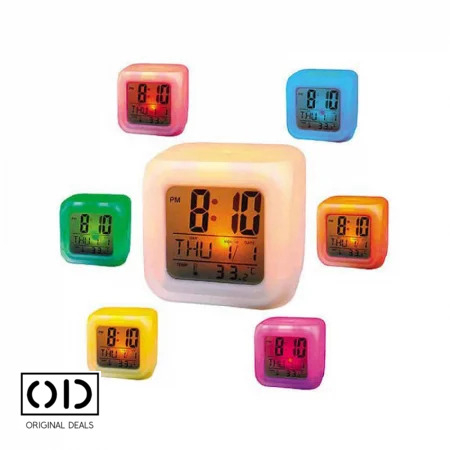 Ceas Digital Multifuntional cu Termometru, Alarma si Iluminare LED, 8 cm [3]