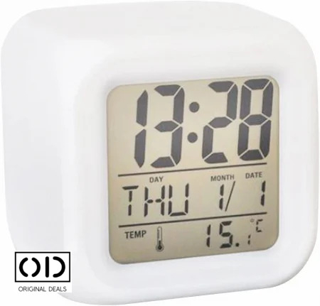 Ceas Digital Multifuntional cu Termometru, Alarma si Iluminare LED, 8 cm [11]