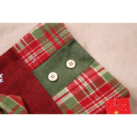 Ciorap Cadouri,,cu model Mos Craciun,rosu, marimea 20x30 cm, textil, interior [3]