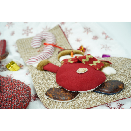 Ciorap Cadouri,,cu model om de zapada,maro, marimea 20x45 cm, textil, interior [2]