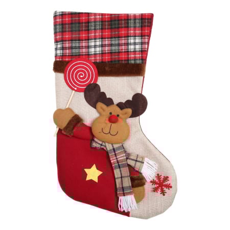 ✨TOATE PRODUSELE✨ - Ciorap Cadouri,,cu model ren,crem, marimea 20x40 cm, textil, interior