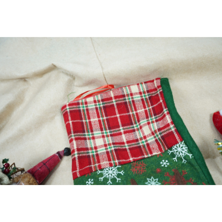 Ciorap Cadouri, ,cu model ren, verde, marimea 20x40 cm, textil, interior [2]