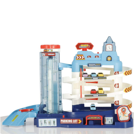 Circuit cu parcare pentru masinute, cu lumini si sunete, 6 masinute, cu nivele cu lift de urcare [4]