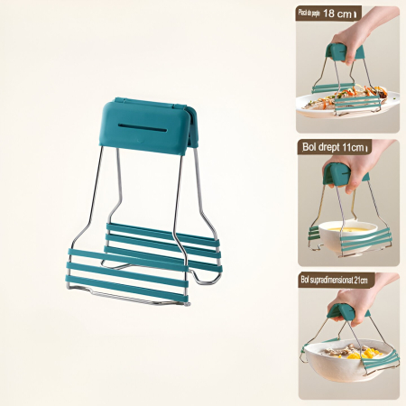 Clema pentru Boluri, , Anti-Alunecare, din Silicon, de Uz Casnic, Rezistent la Temperaturi Inalte, 17.6x11.5x5.15cm, Verde [2]