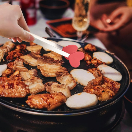 Cleste Creativ pentru Mancare, , Model Inimioare din Silicon, 14.5x3 cm, Rezistent la Temperaturi Inalte si Coroziune, Rosu [8]