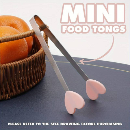 Cleste Creativ pentru Mancare, , Model Inimioare din Silicon, 14.5x3 cm, Rezistent la Temperaturi Inalte si Coroziune, Roz [4]