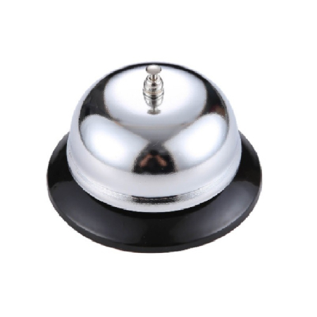 ✨TOATE PRODUSELE✨ - Clopotel sonerie metalica , pentru receptie hoteluri, baruri, restaurante, material metal si plastic, 6 x 10 cm, argintiu