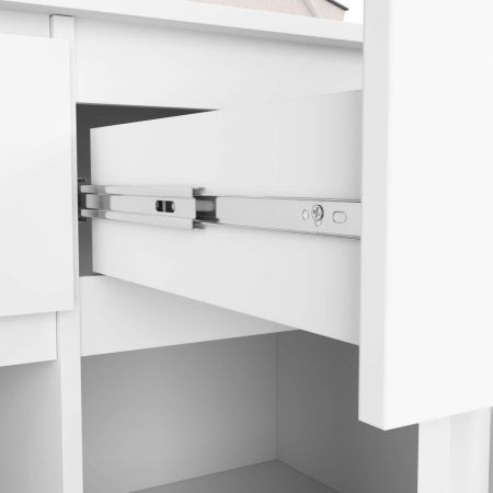 Comoda cu 3 usi si 3 sertare, PAL laminat, 138x40x99 cm, alb mat [6]