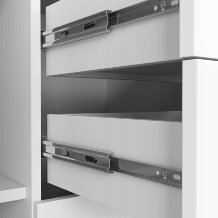 Comoda cu 4 sertare si 2 usi, PAL laminat, 110x35x80 cm, alb mat [3]